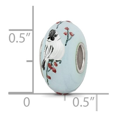 Sterling Silver Fenton Glass Fluffy Tufty Bead – view 7