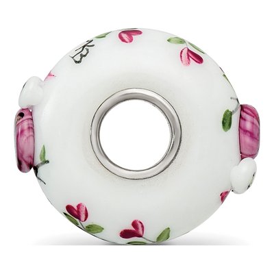 Sterling Silver Hand-Painted Fenton Glass Owl Bead – view 3