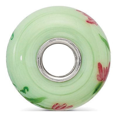 Sterling Silver Carnation January Fenton Glass Bead – view 3