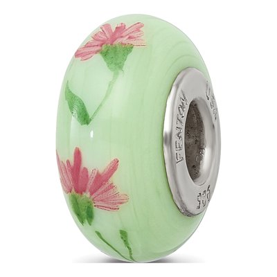 Sterling Silver Carnation January Fenton Glass Bead – view 6