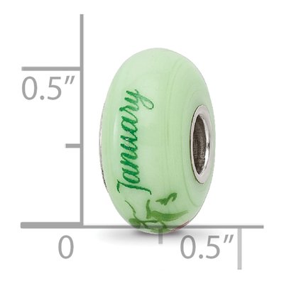 Sterling Silver Carnation January Fenton Glass Bead – view 7