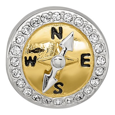 Sterling Silver CZ Moveable Compass Bead – view 4