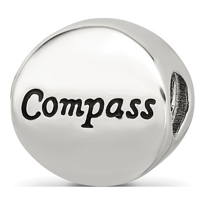 Sterling Silver CZ Moveable Compass Bead – view 6