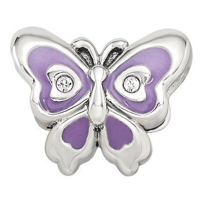 Sterling Silver CZ Butterfly Bead – view 5