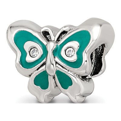 Sterling Silver CZ Butterfly Bead – view 6