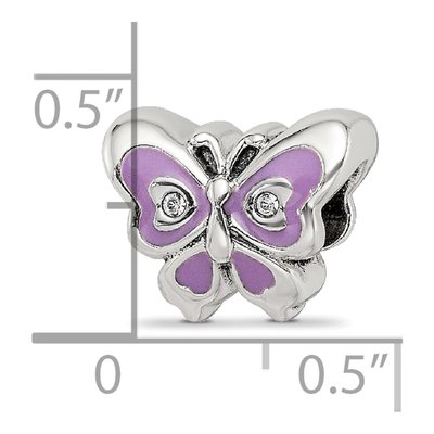 Sterling Silver CZ Butterfly Bead – view 7