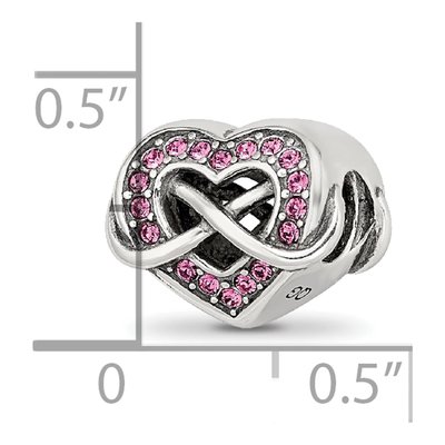 Sterling Silver CZ Infinity Heart Bead – view 4