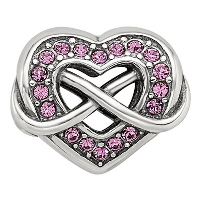 Sterling Silver CZ Infinity Heart Bead – view 5