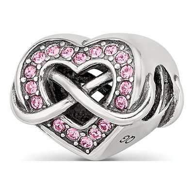 Sterling Silver CZ Infinity Heart Bead – view 6