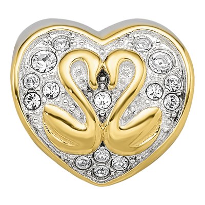 Sterling Silver CZ Swan Bead – view 5
