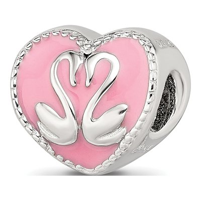 Sterling Silver CZ Swan Bead – view 7