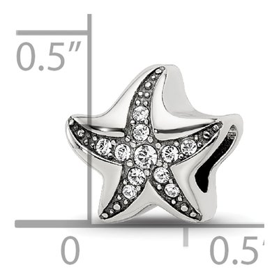 Sterling Silver CZ Starfish Bead – view 5