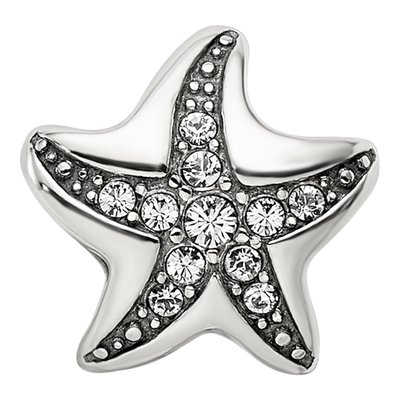 Sterling Silver CZ Starfish Bead – view 6
