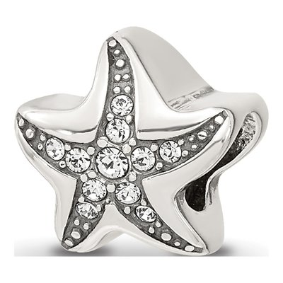 Sterling Silver CZ Starfish Bead – view 7