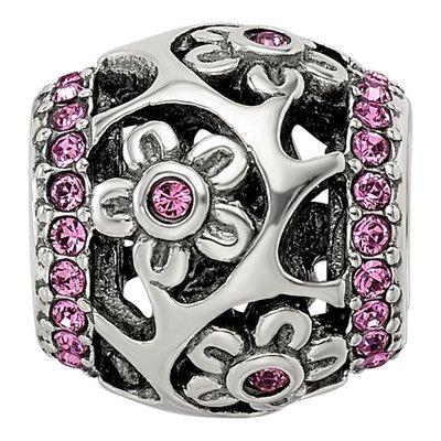 Sterling Silver CZ Flowers Bead – view 5
