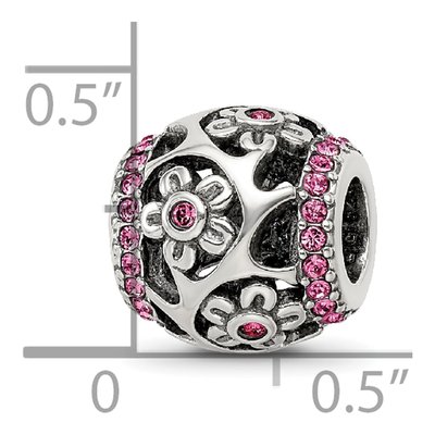 Sterling Silver CZ Flowers Bead – view 6