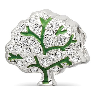 Sterling Silver CZ Tree Bead