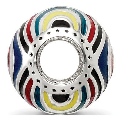 Sterling Silver Enamel Bead – view 3