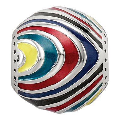 Sterling Silver Enamel Bead – view 5