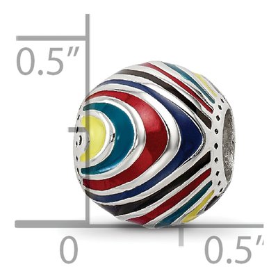 Sterling Silver Enamel Bead – view 6