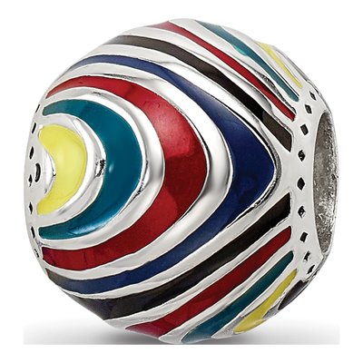 Sterling Silver Enamel Bead