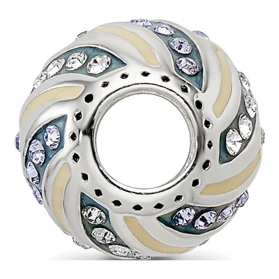 Sterling Silver CZ Enamel Bead – view 3