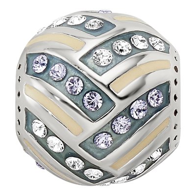 Sterling Silver CZ Enamel Bead – view 4