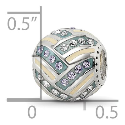 Sterling Silver CZ Enamel Bead – view 5
