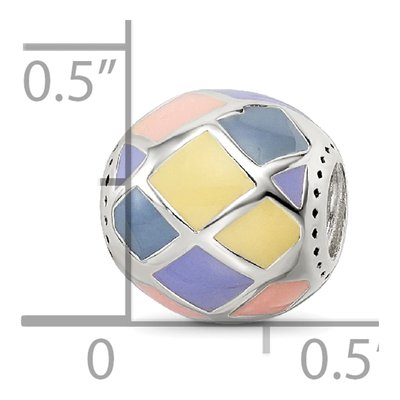 Sterling Silver Pink Lavender Enamel Bead – view 6