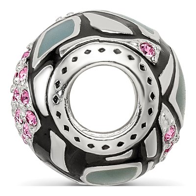 Sterling Silver CZ Enamel Bead – view 3