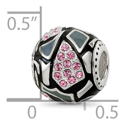 Sterling Silver CZ Enamel Bead – view 6
