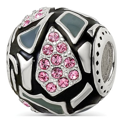 Sterling Silver CZ Enamel Bead