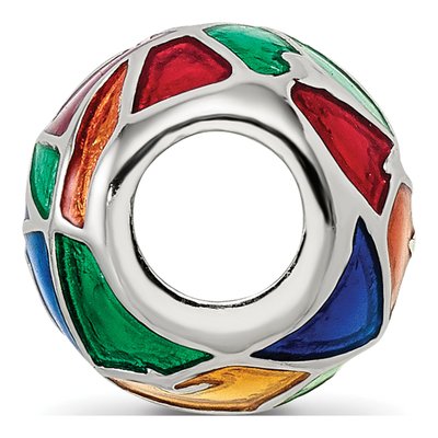 Sterling Silver London Mosaic Enamel Bead – view 3