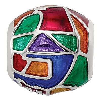 Sterling Silver London Mosaic Enamel Bead – view 4