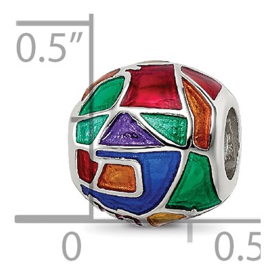 Sterling Silver London Mosaic Enamel Bead – view 7