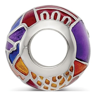 Sterling Silver Paris Mosaic Enamel Bead – view 3