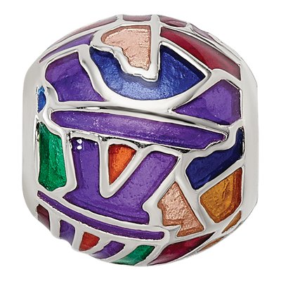 Sterling Silver Paris Mosaic Enamel Bead – view 5