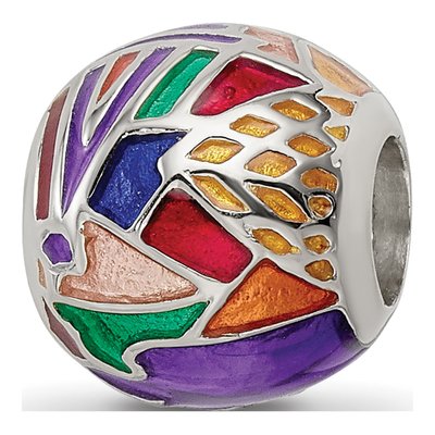 Sterling Silver Paris Mosaic Enamel Bead – view 6