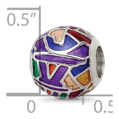 Sterling Silver Paris Mosaic Enamel Bead – view 7