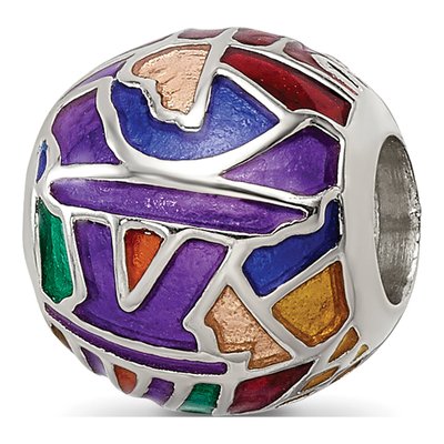 Sterling Silver Paris Mosaic Enamel Bead