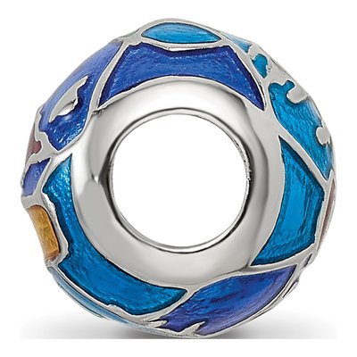 Sterling Silver London Mosaic Enamel Bead – view 3