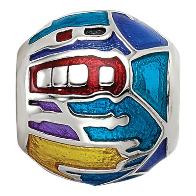 Sterling Silver London Mosaic Enamel Bead – view 5