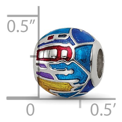 Sterling Silver London Mosaic Enamel Bead – view 7