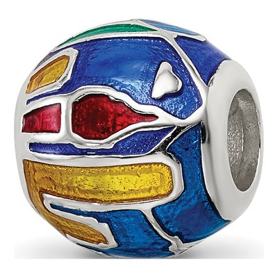 Sterling Silver London Mosaic Enamel Bead – view 8