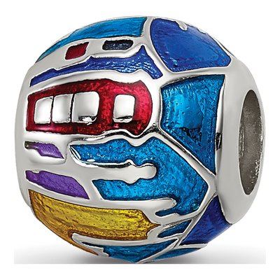 Sterling Silver London Mosaic Enamel Bead