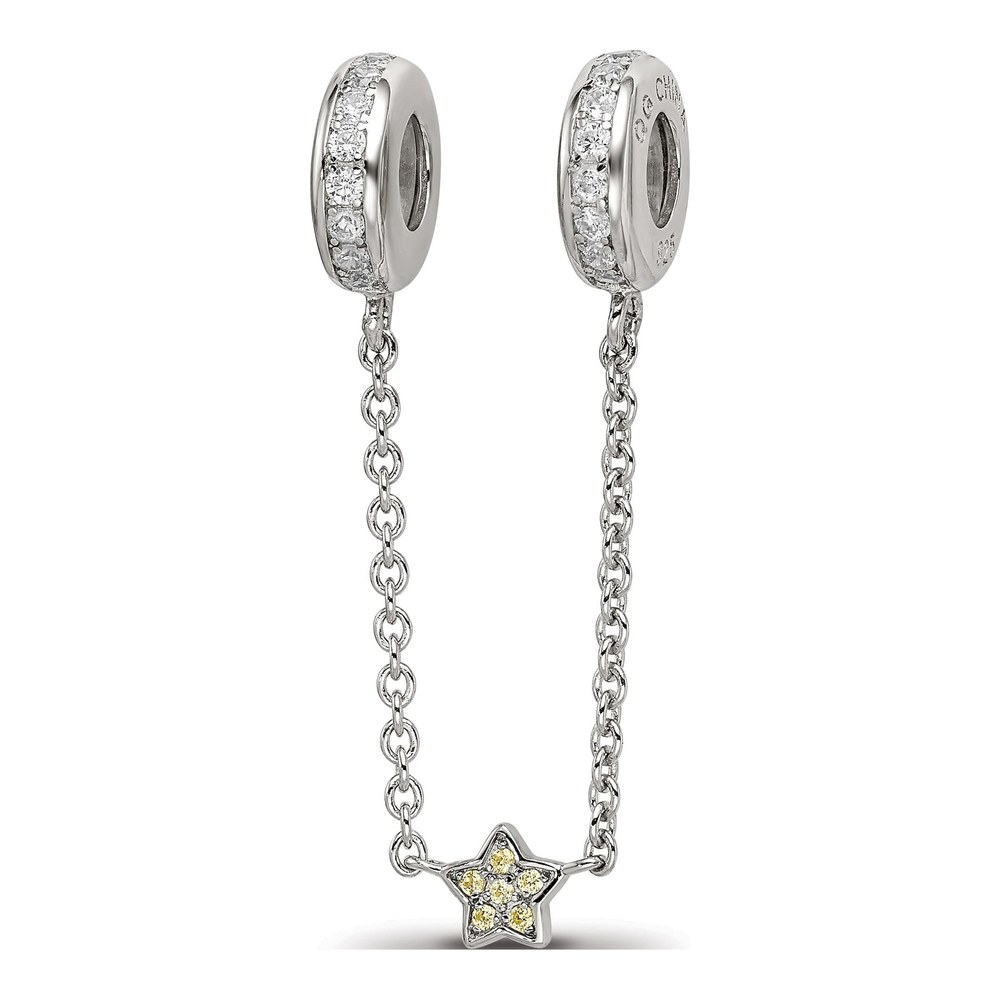 Sterling Silver CZ Security Bead
