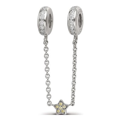 Sterling Silver CZ Security Bead