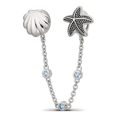 Sterling Silver CZ Security Bead