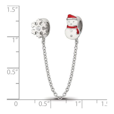 Sterling Silver CZ Snowman Snowflake Bead – view 5