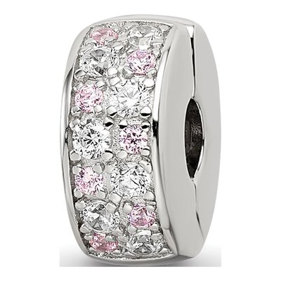 Sterling Silver CZ Hinged Bead